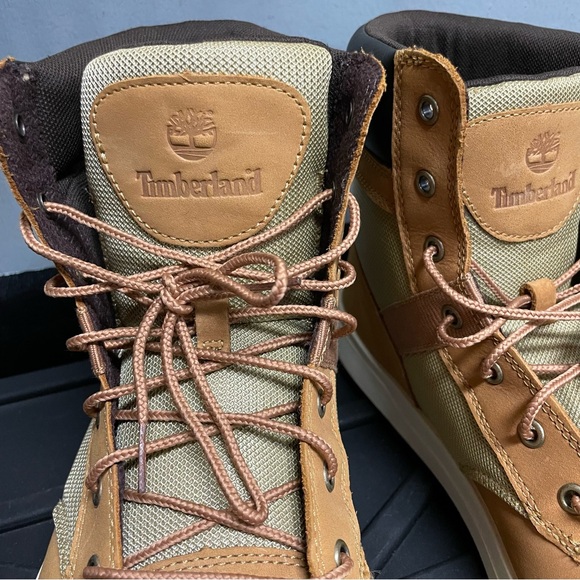 TIMBERLAND Davis Square Leather/Fabric Boot, Wheat Nubuck, Men’s Size 12 - Picture 8 of 9